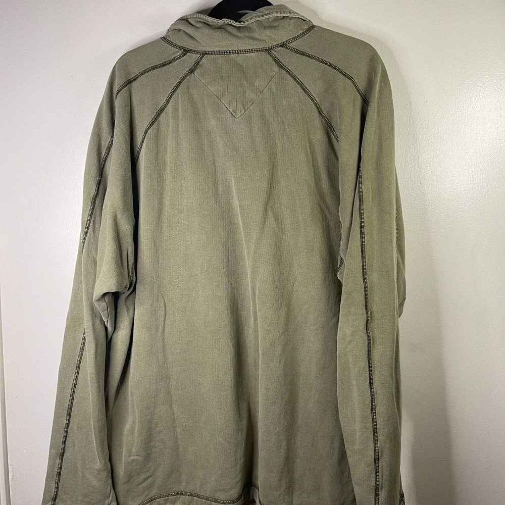 The Territory Ahead Sweater Mens XL Olive Green Half Zip Pullover‎ Casual Hiking